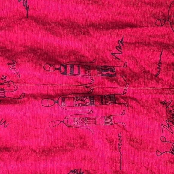 Chico's Design Silk and Linen Blend African Print Button Down - Picture 6 of 7